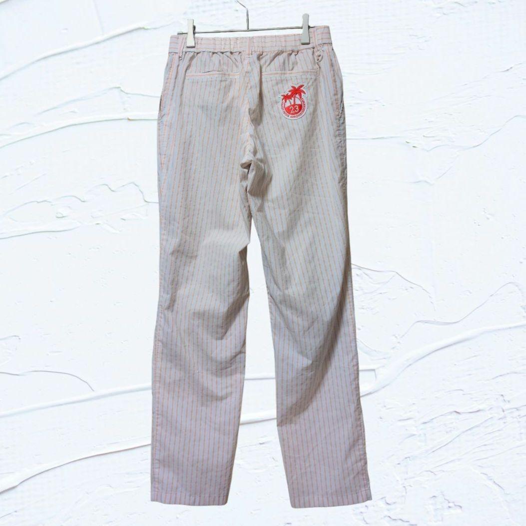 ❤美品❤23区GOLF ゴルフパンツ ストライプ ワッペンロゴ ゆったりサイズ3