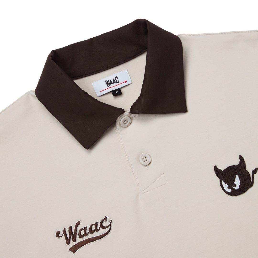 【新品】新作！waac ライトストレッチポンチポロシャツ アイボリー　L