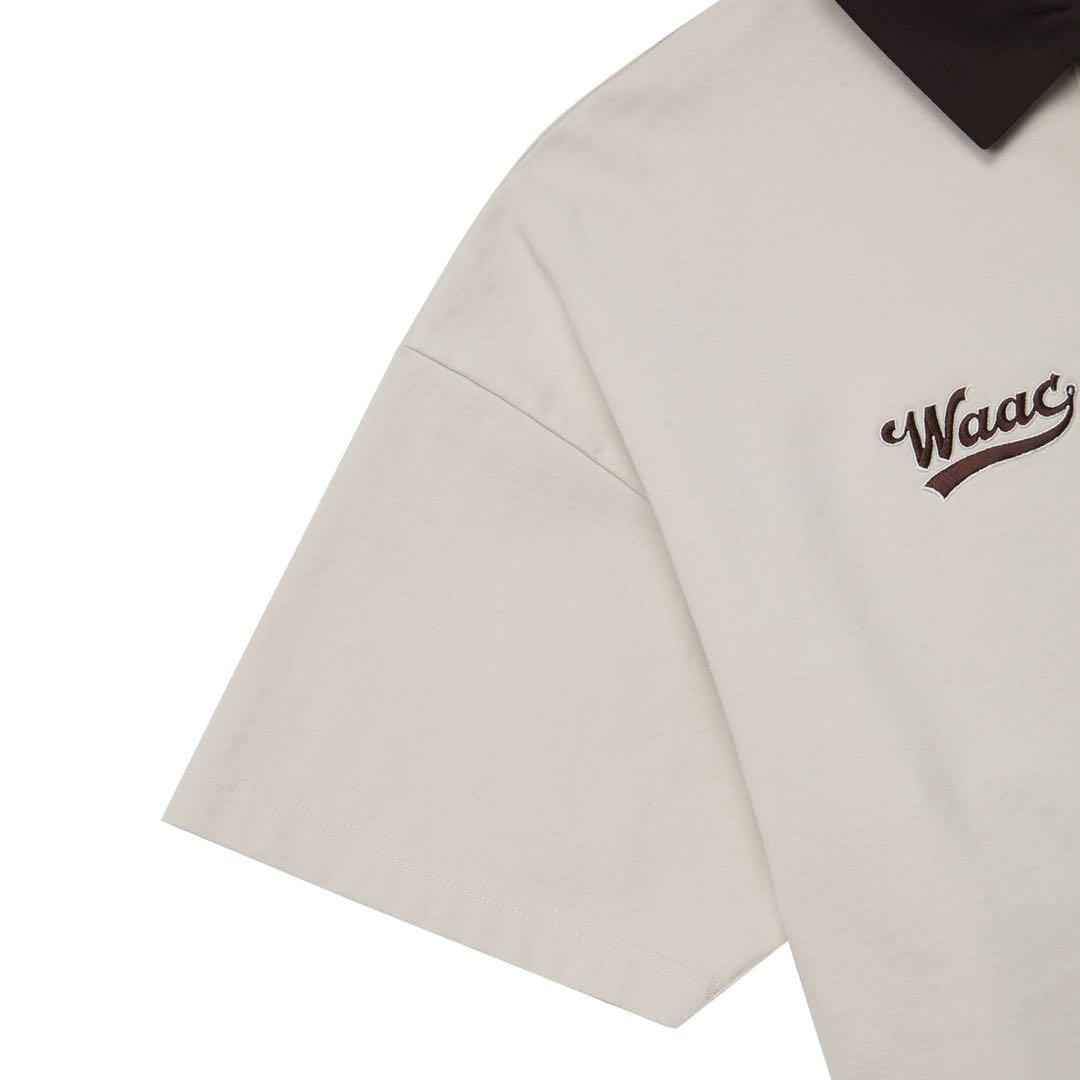 【新品】新作！waac ライトストレッチポンチポロシャツ アイボリー　L