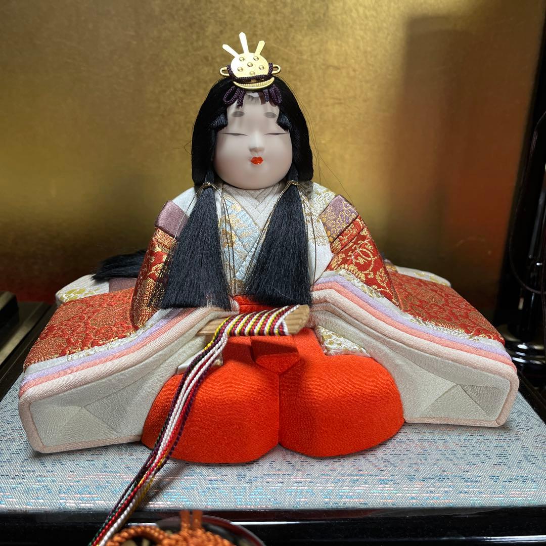 東玉工房　伝統工芸師、鈴木賢一　 江戸木目込￼雛人形　西陣織　木目込雛人形
