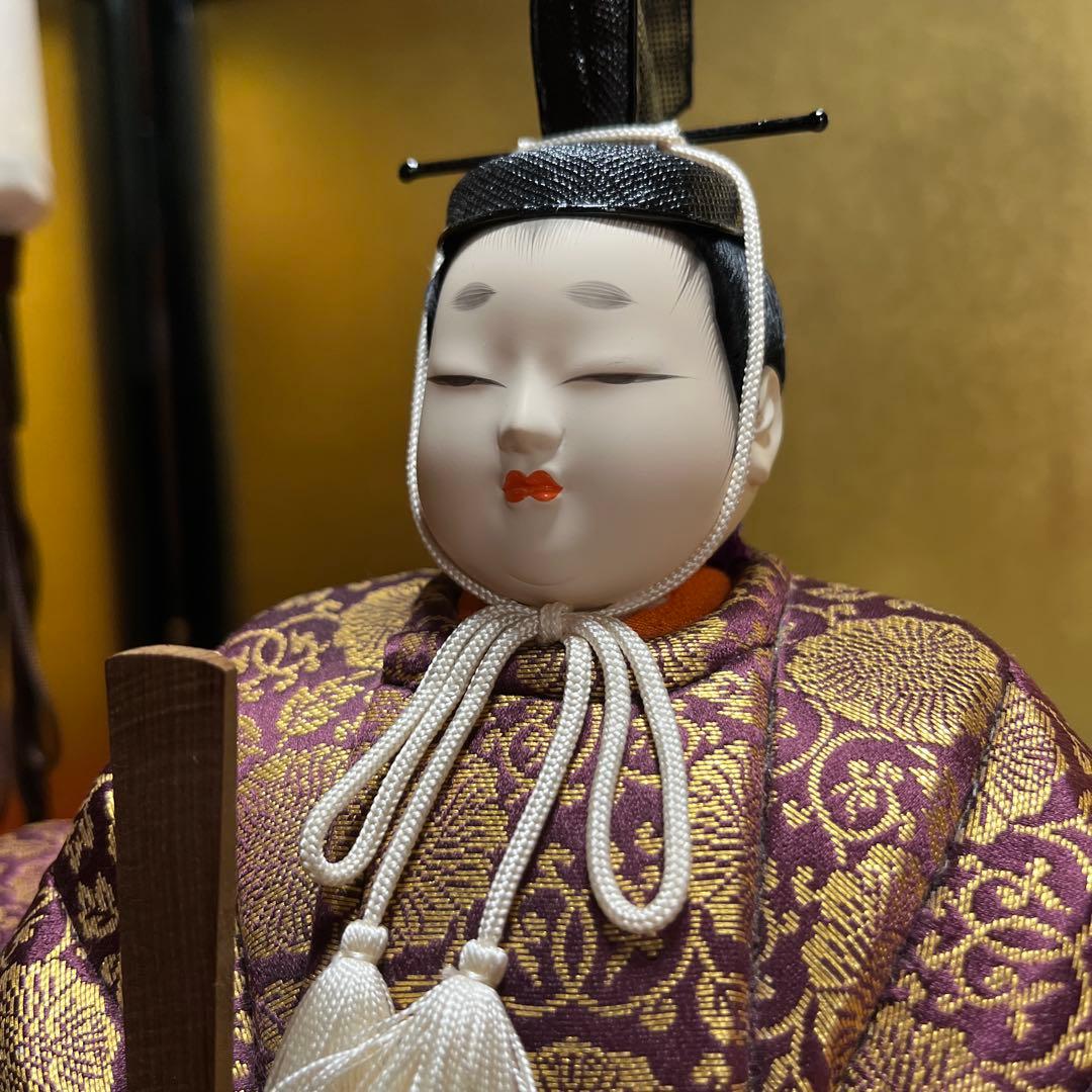 東玉工房　伝統工芸師、鈴木賢一　 江戸木目込￼雛人形　西陣織　木目込雛人形