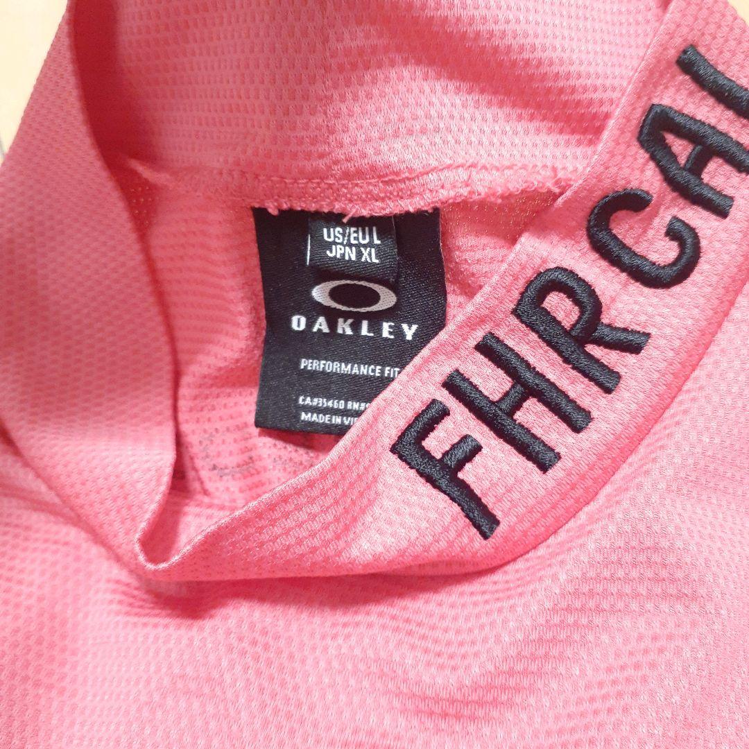 OAKLEY GOLF モックシャツ カモ柄 ピンク 半袖 メンズ