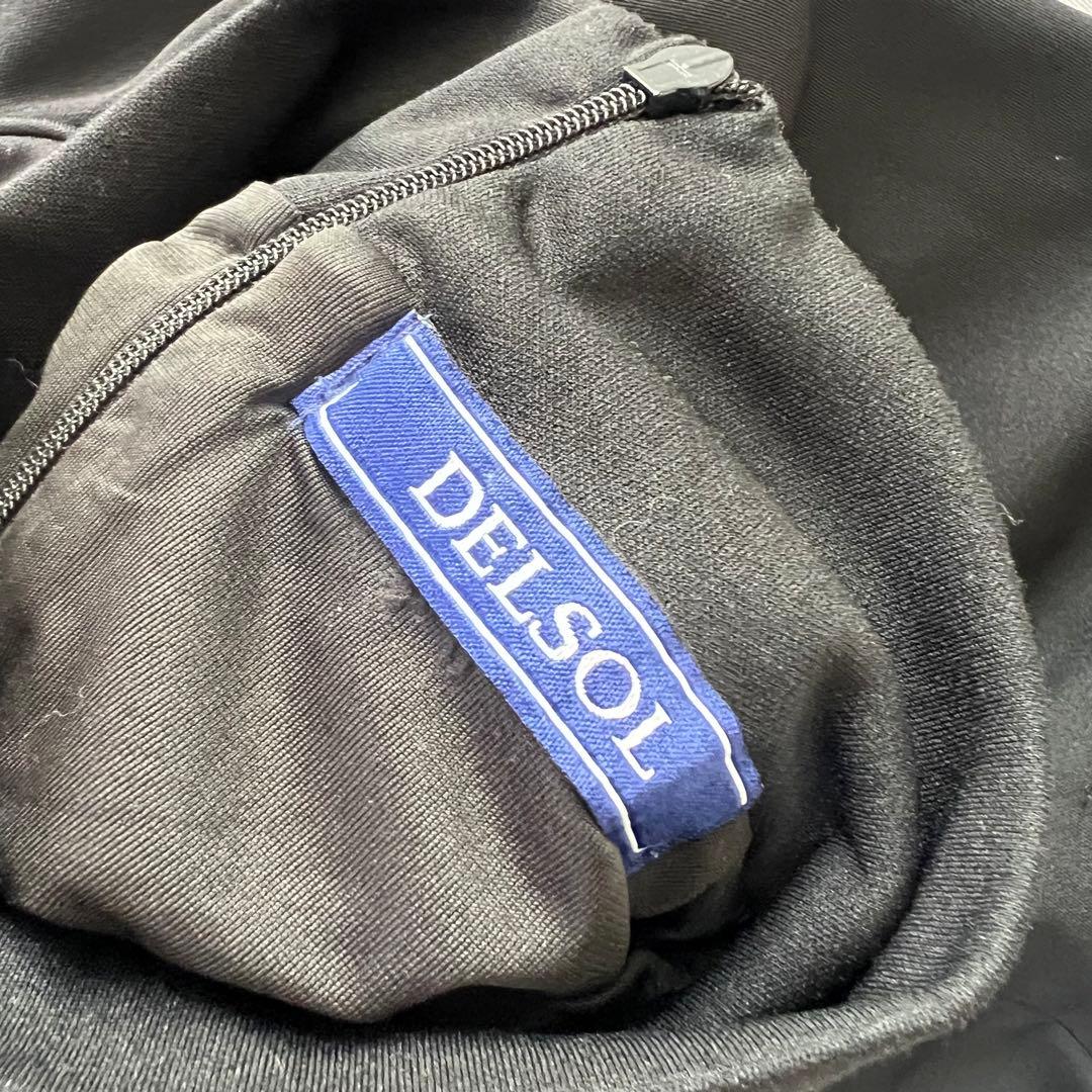 DELSOL デルソル　モックネック　ワンピース　サイドロゴ　レディース　半袖