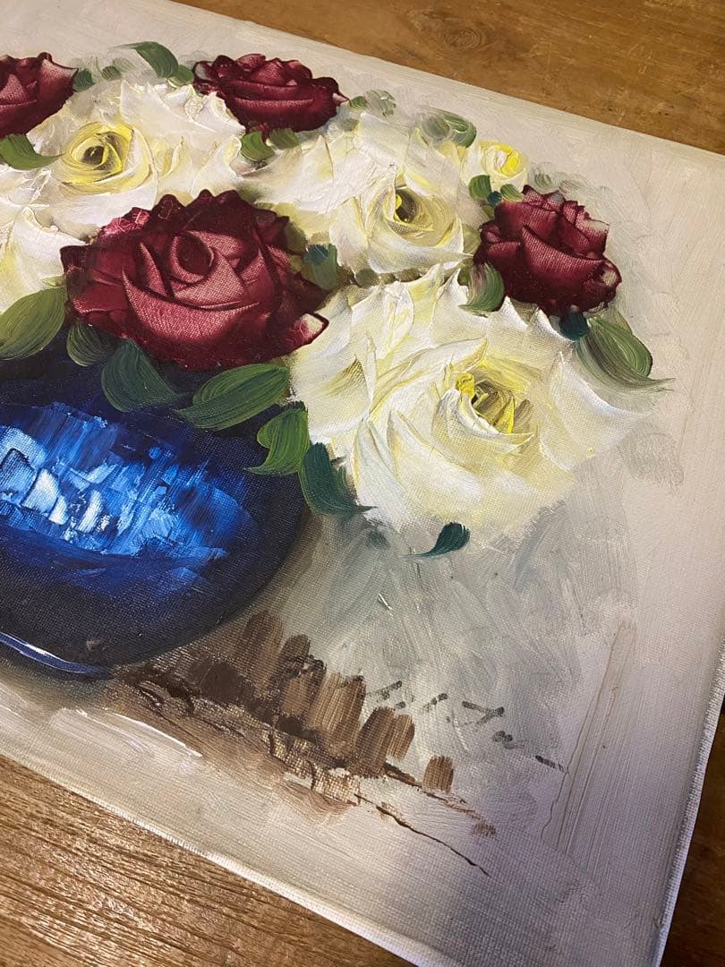 油絵　薔薇