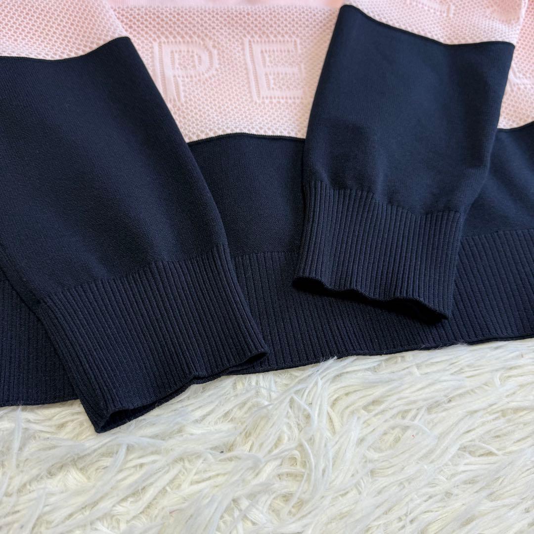 【パーリーゲイツ】美品 ニットセーター ピンク メッシュ 1サイズ レディース