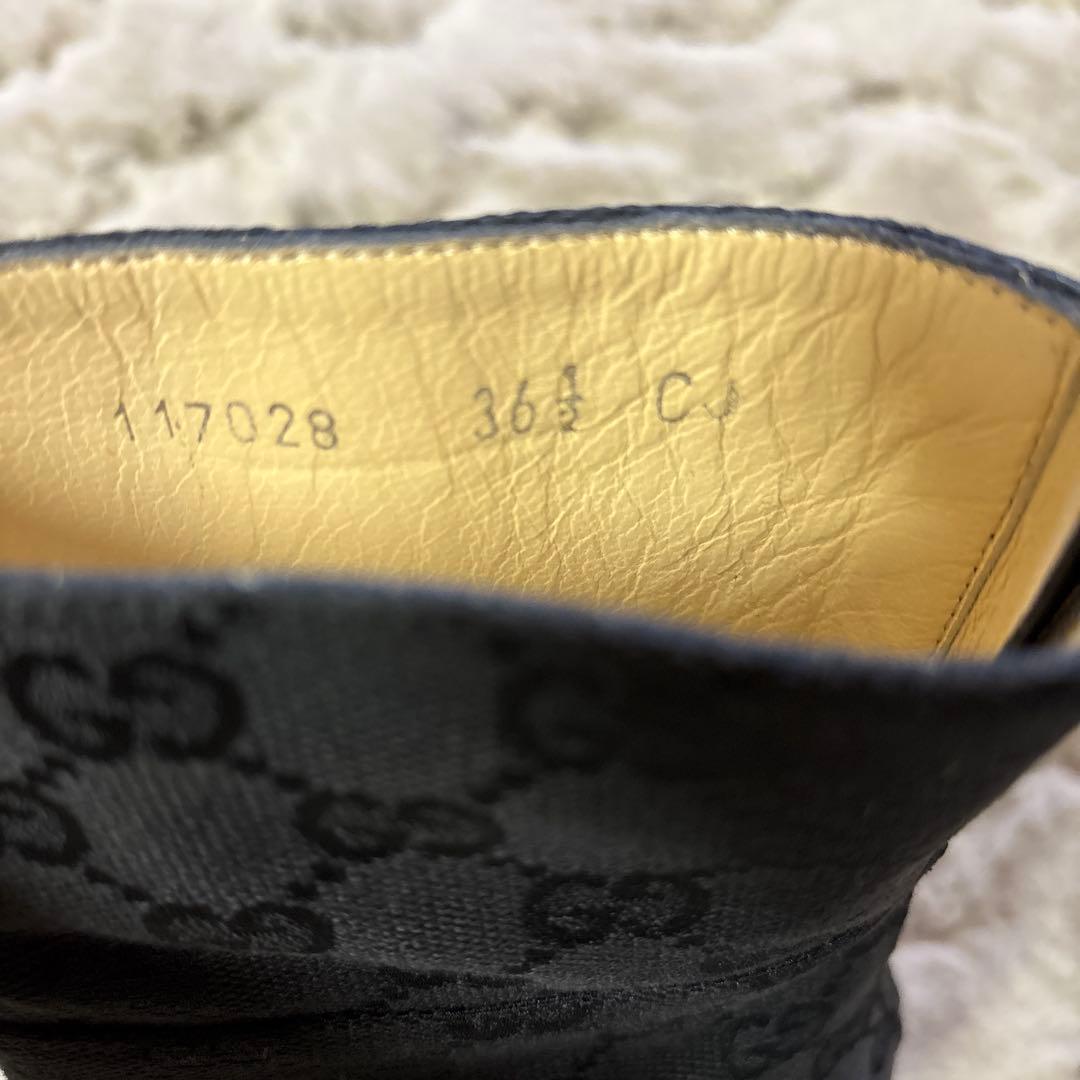 極美品！GUCCI シグネチャー　ブラック　ピンヒール　ブーツ