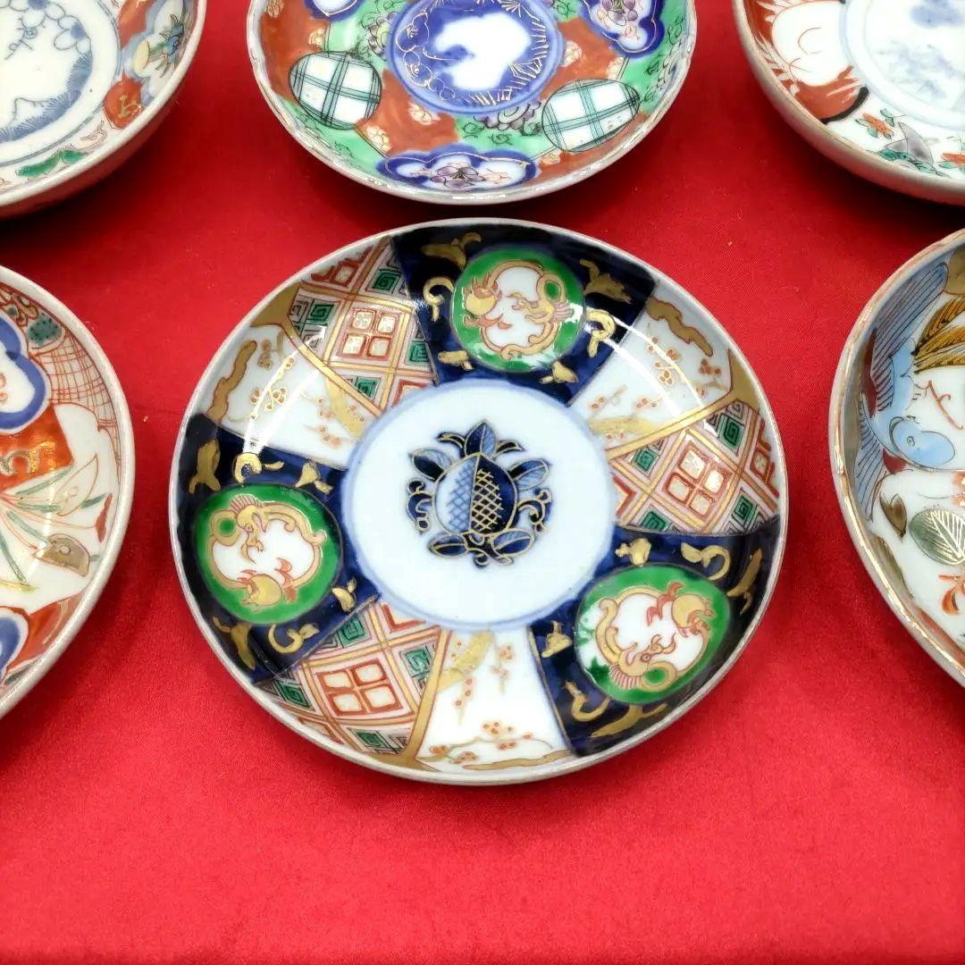 h*g様 有田焼伊万里焼古伊万里金彩色絵豆皿小皿なます皿4寸皿6種6客アソートセ