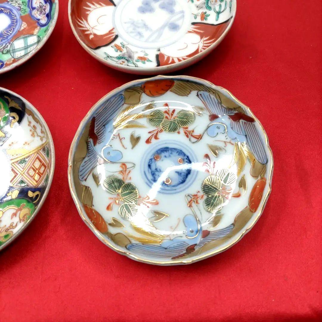 h*g様 有田焼伊万里焼古伊万里金彩色絵豆皿小皿なます皿4寸皿6種6客アソートセ