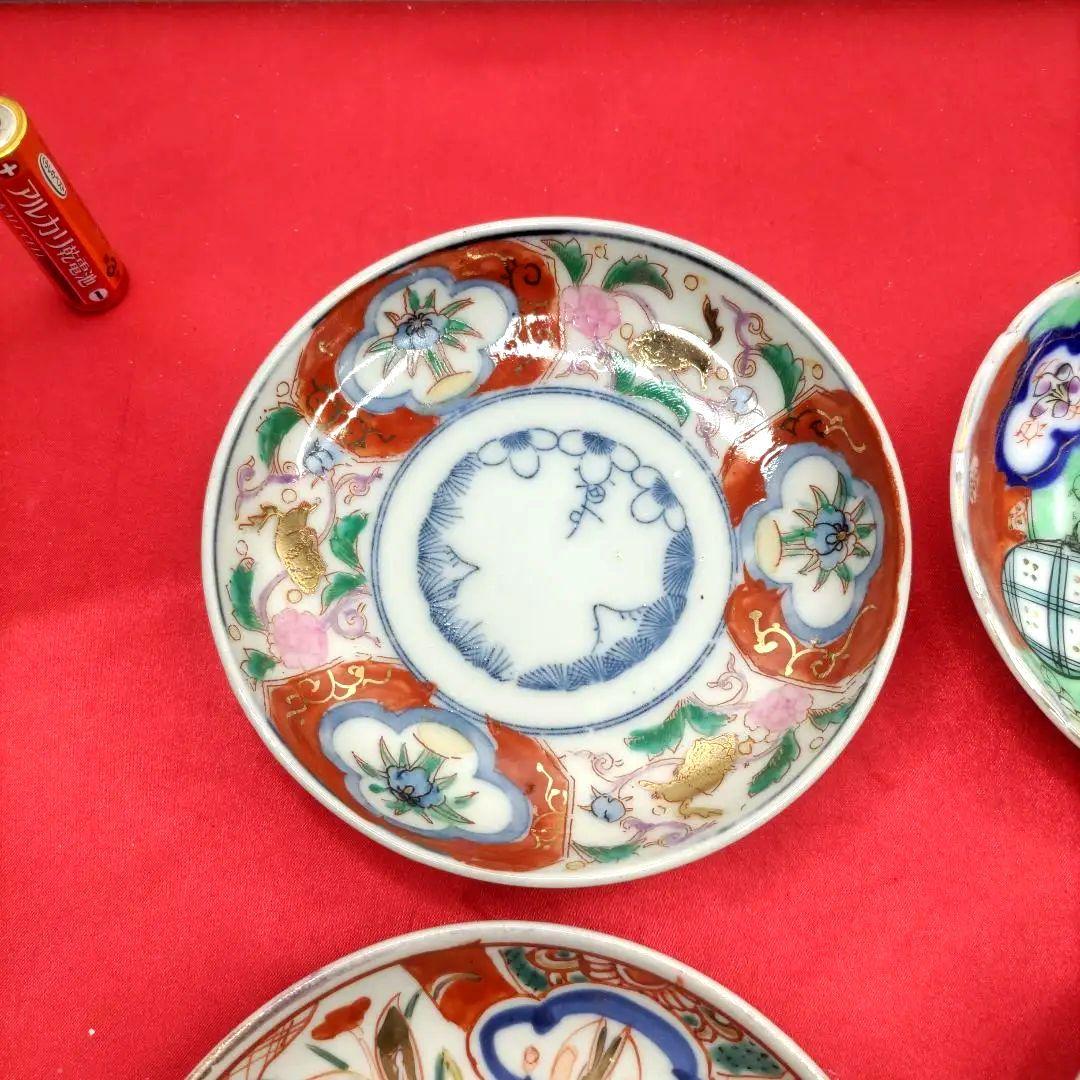h*g様 有田焼伊万里焼古伊万里金彩色絵豆皿小皿なます皿4寸皿6種6客アソートセ