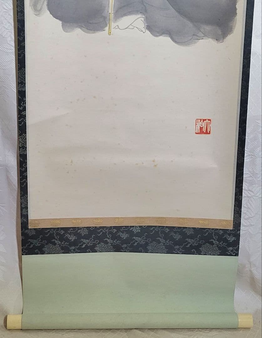 掛け軸　千利休像　作家印有　合わせ箱　茶道具　茶掛け