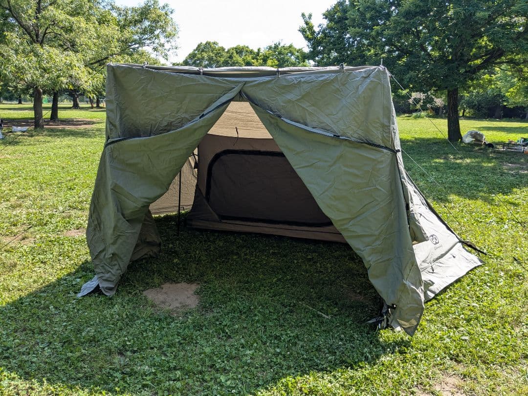 GO Glamping　G・G PUP　パップテントTC　前幕付き　軍幕テント