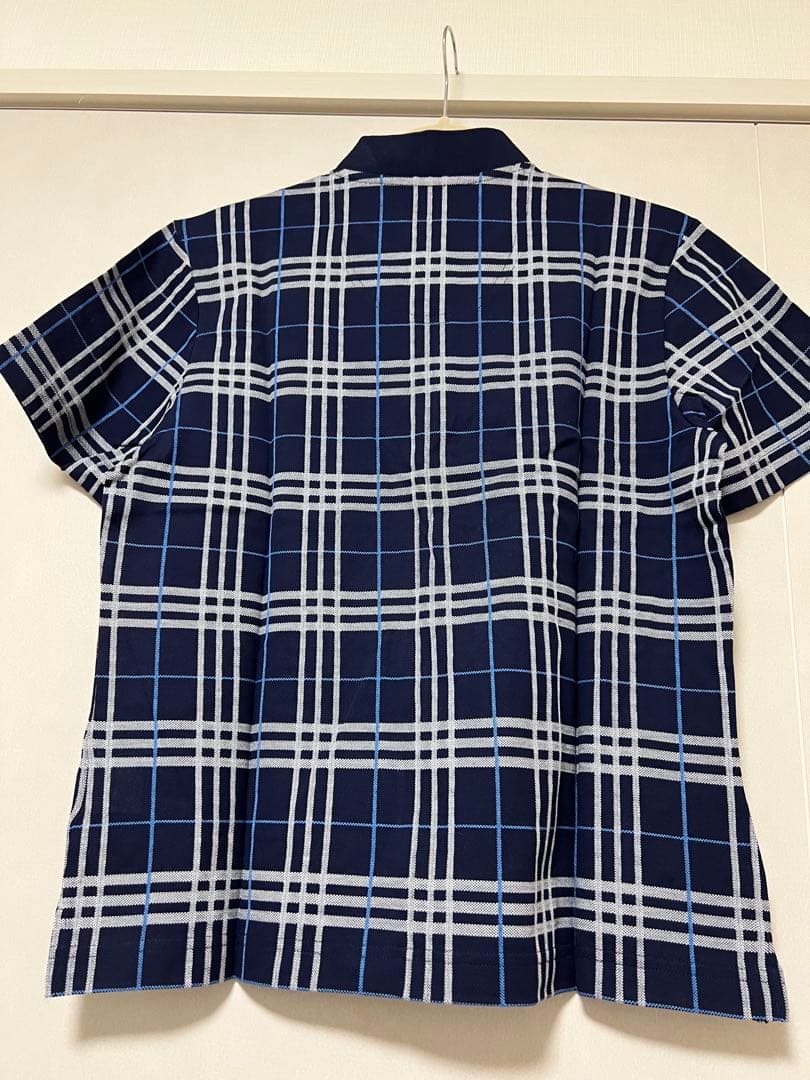 BURBERRY GOLF ネイビー ホワイトチェック柄シャツ