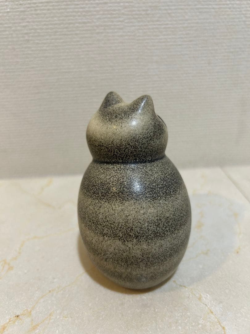 リサラーソン ミア　猫の陶器フィギュア 灰色のストライプ