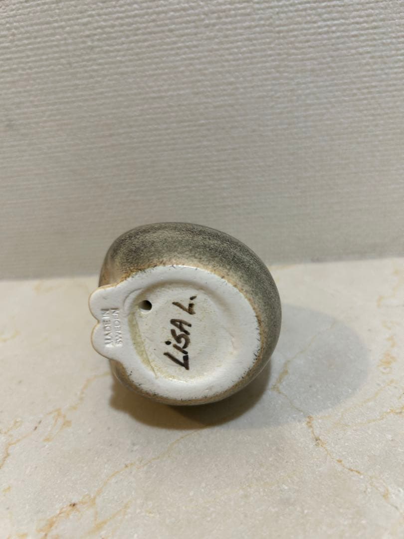 リサラーソン ミア　猫の陶器フィギュア 灰色のストライプ