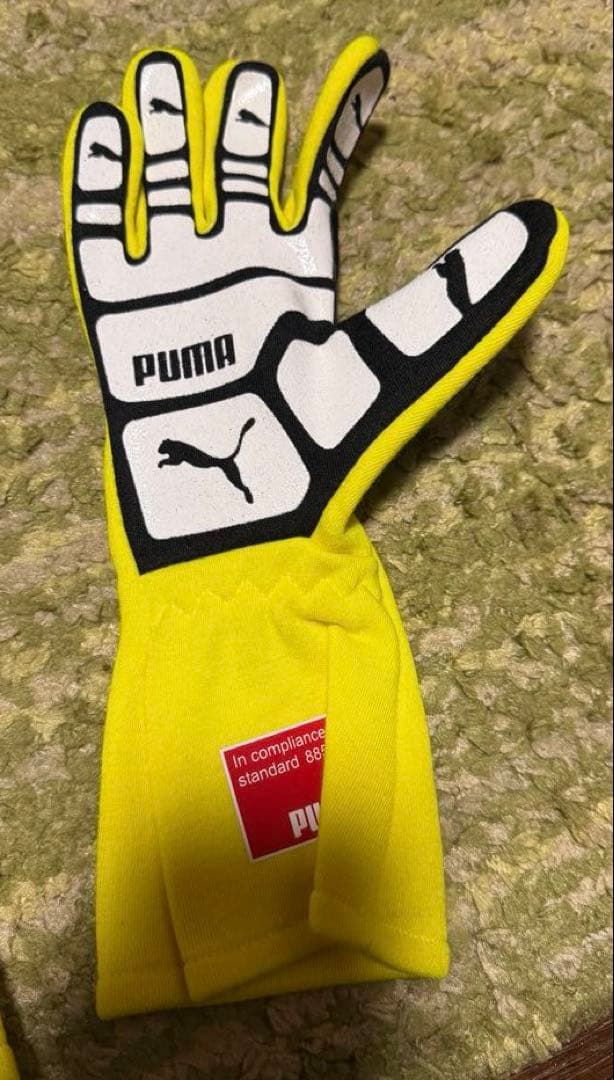 F1 フェラーリ レーシンググローブ PUMA イエロー　2個　レプリカ　③