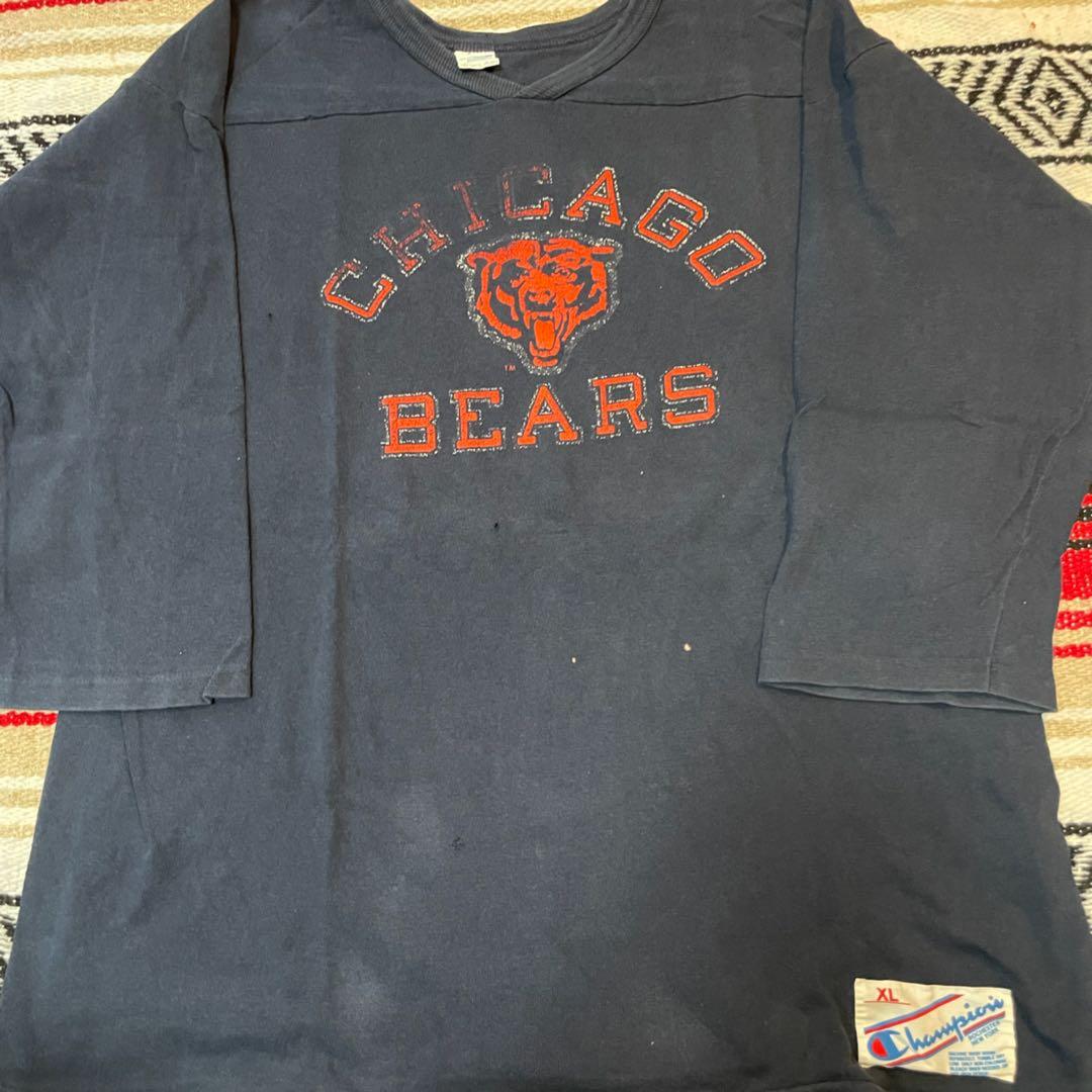 80s champion フットボールTシャツ　7部丈　vintage usa製
