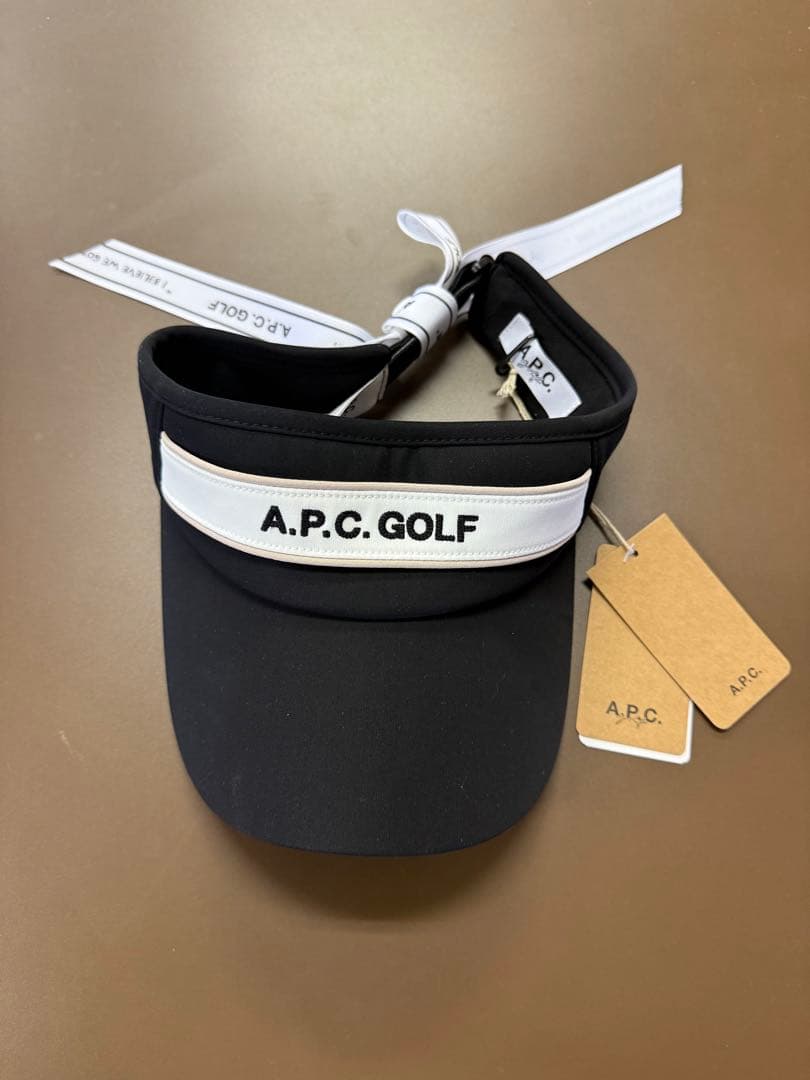 A.P.C. GOLF ブラック サンバイザー リボン付き