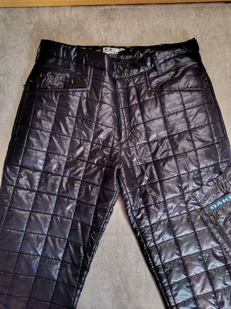 00s OAKLEY キルティングパンツ 黒 暖パン L Y2k 中綿 ゴルフ