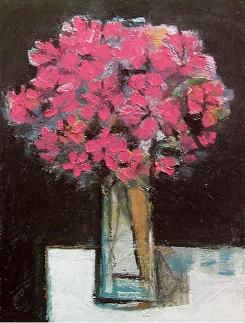 油絵 菅家令子 絵 絵画インテリア 額付(青緑＋金色の枠)uF6-113602花