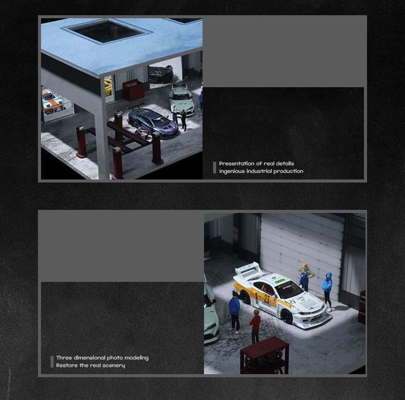 MoreArt 1/64 工場ジオラマ ライト付き 建物模型