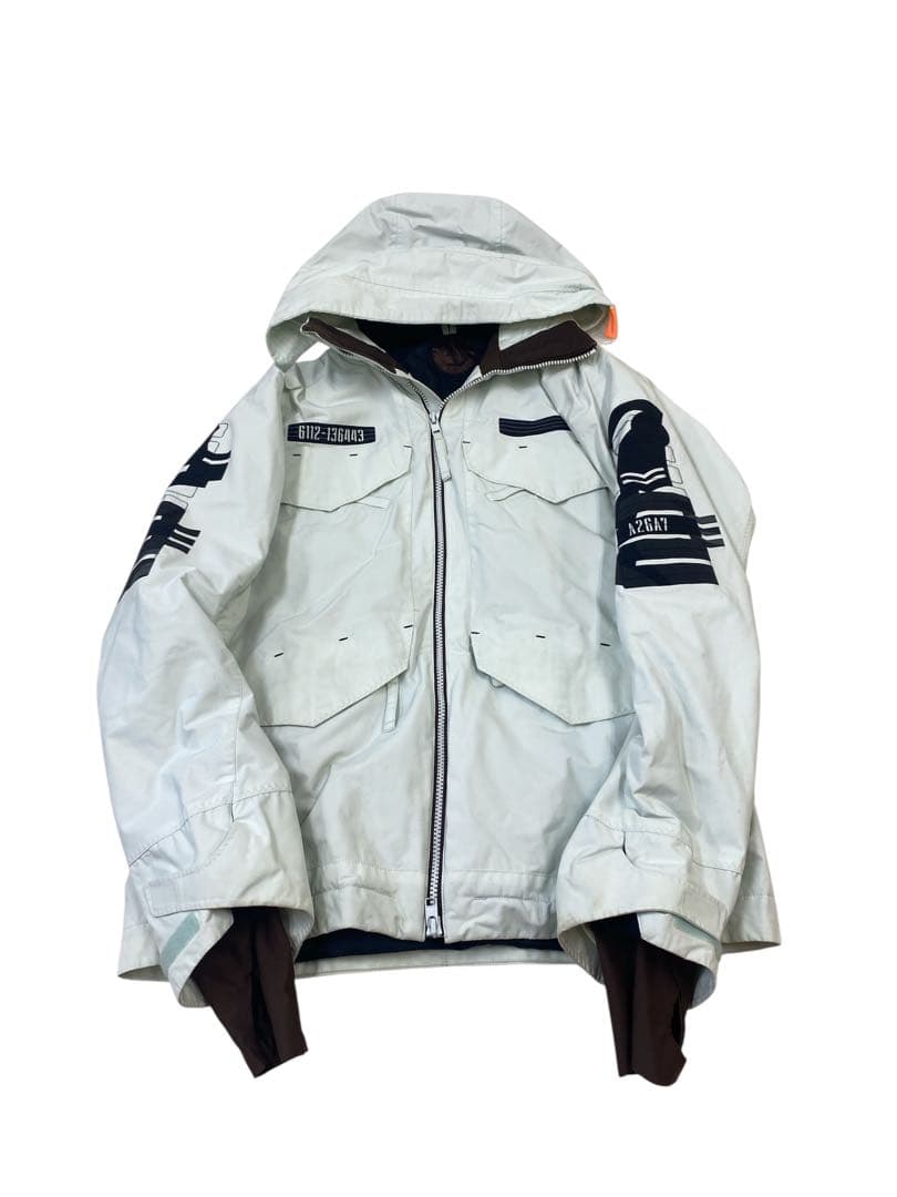 e1242☆DESCENTE スノーウエア上下セット L/M カモフラージュ