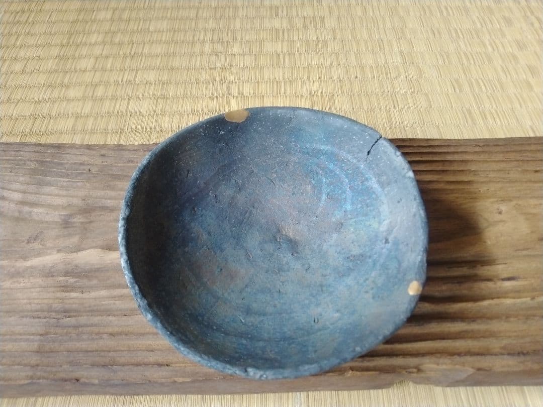 平安～鎌倉時代　瓦器小皿　骨董　古美術　発掘品　黒色土器　酒器　茶道具