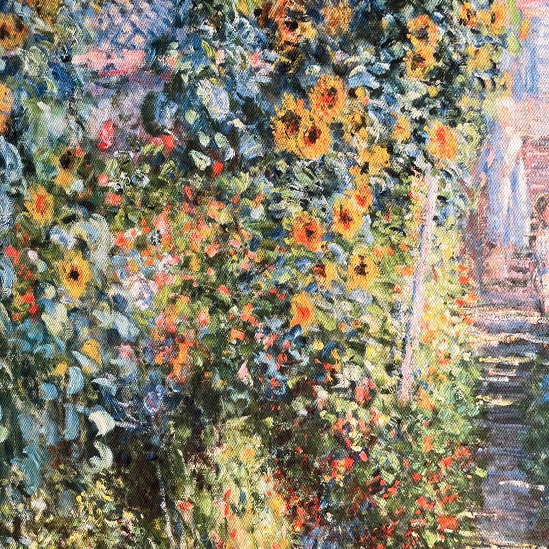 キャンバスプリントアート クロード・モネ ヴェトゥイユの画家の庭 額付 絵画