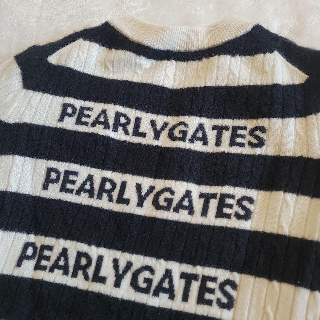 あったか裏地付きカシミヤ100％❤️PEARLY GATES ストライプニット☆