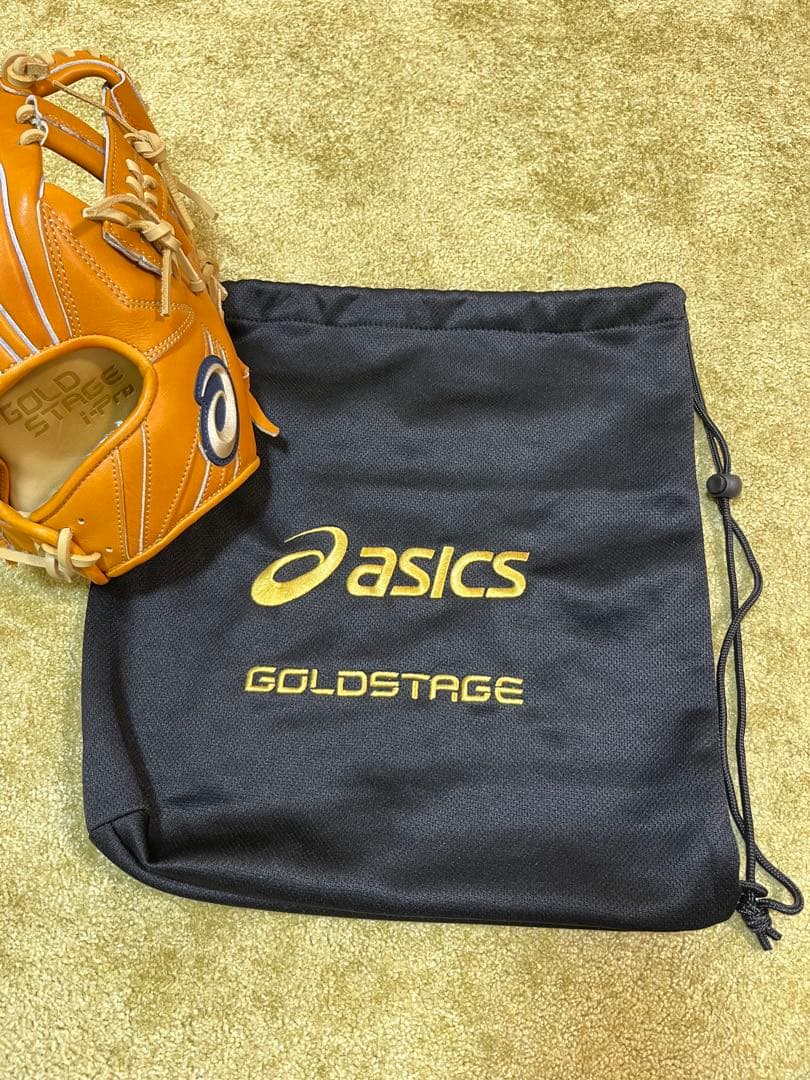 新品未使用　アシックス　Gold Stage 軟式グローブ オレンジ