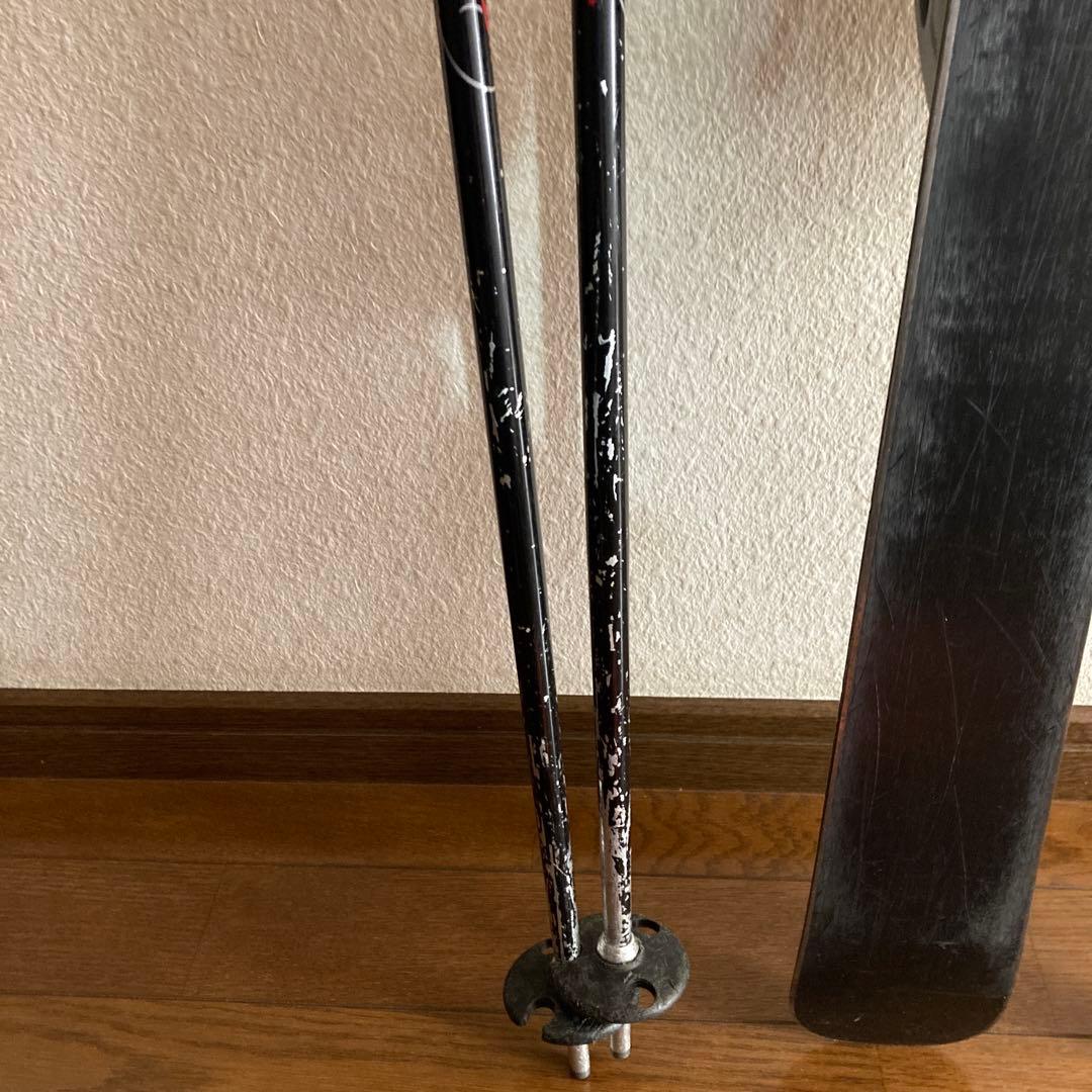 スキー板　128㎝　ビンディング　ストック　セット