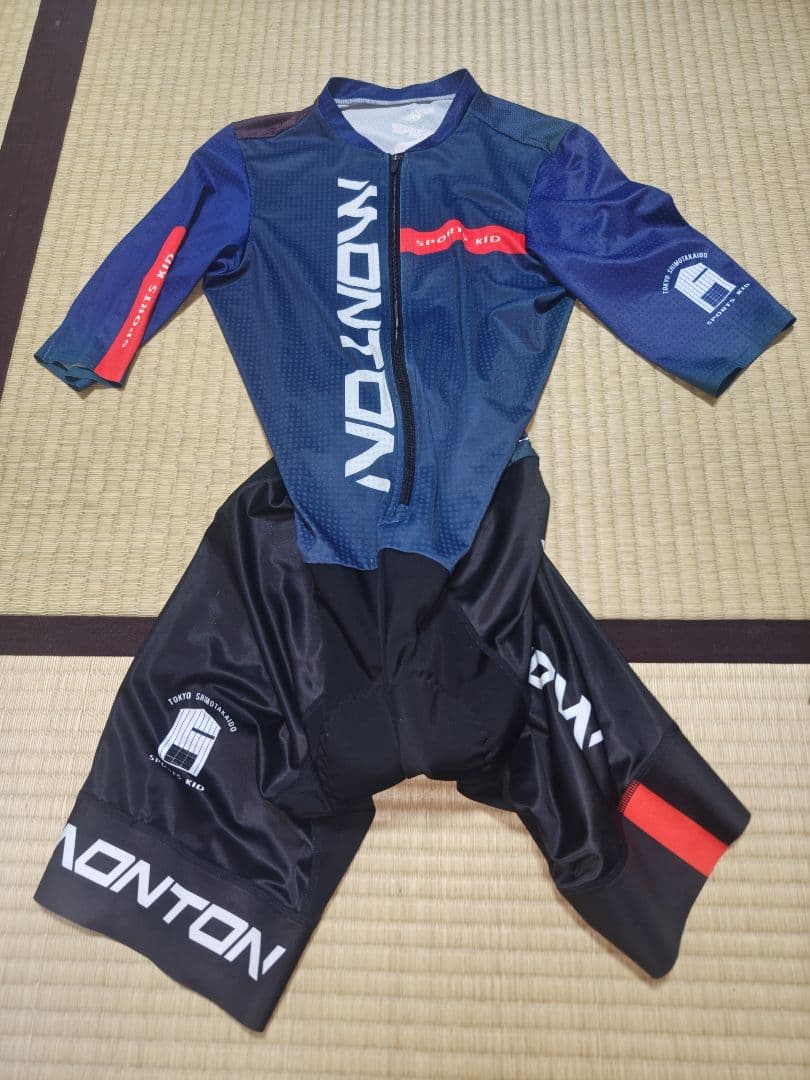Monton ワンピースサイクルジャージ ネイビー/ブラック 半袖