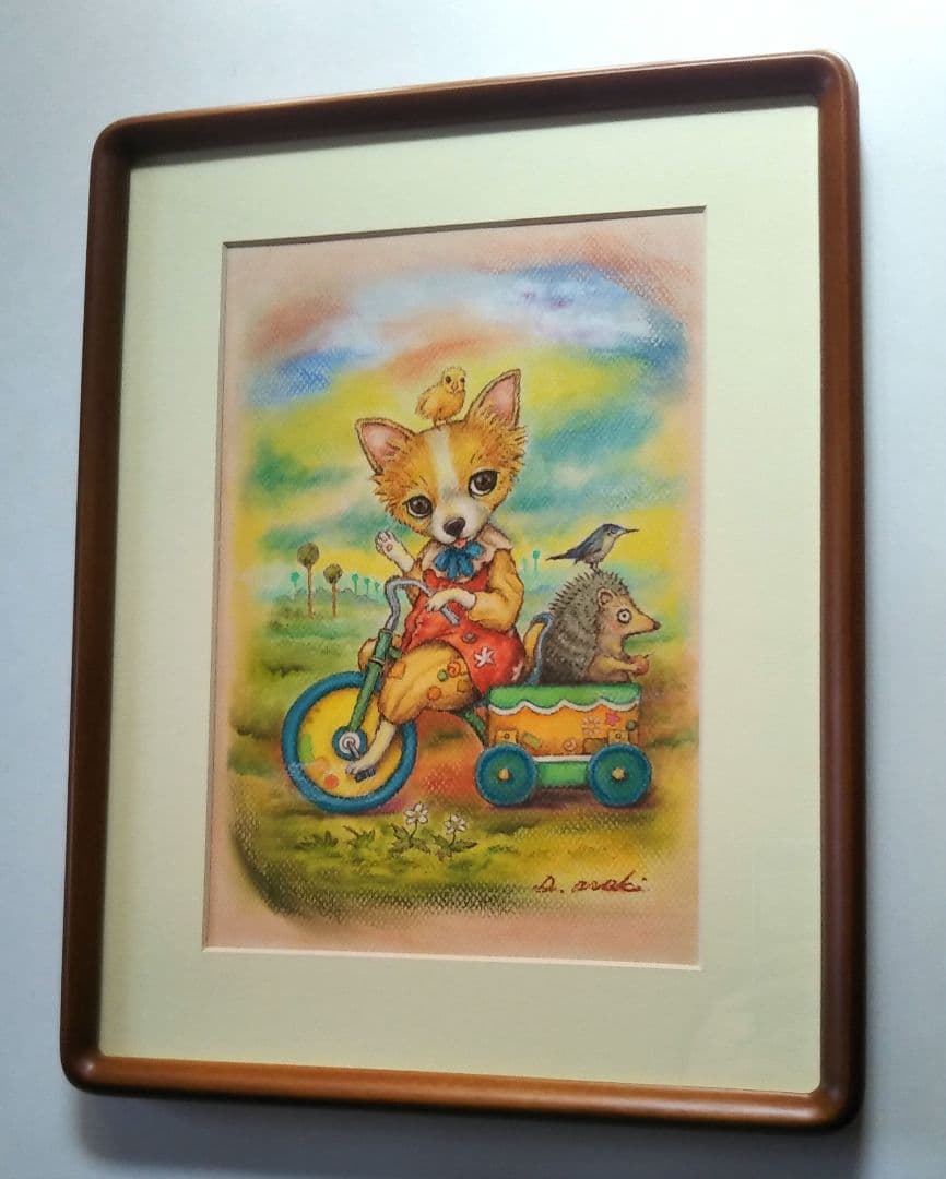 ✨特別価格【原画】『ジョルジュ西へ』（チワワ　パステル画　動物画　風景画）