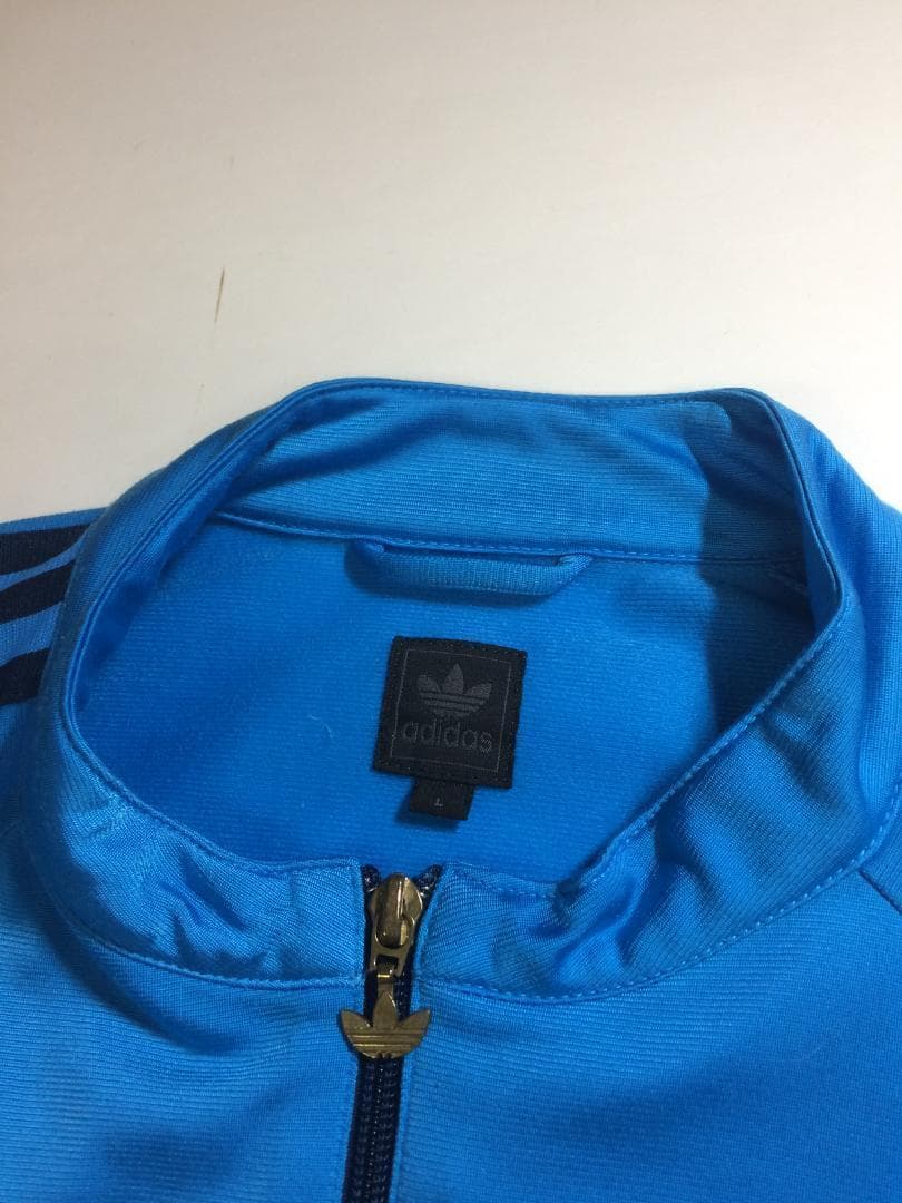 adidas アディアス トラックジャケット Lサイズ 水色 ネイビー 復刻