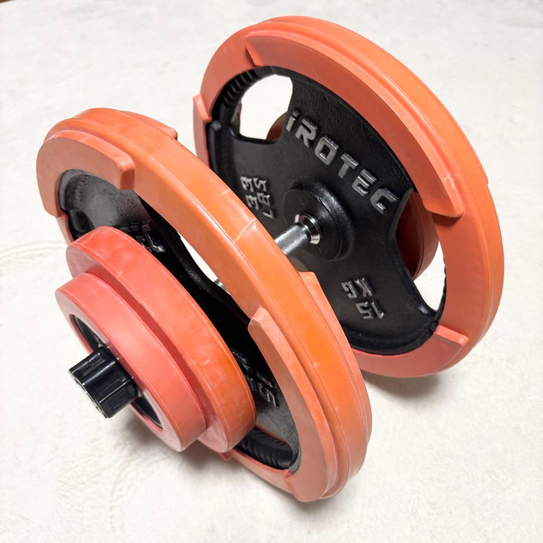IROTEC（アイロテック）アイアンラバーダンベル 合計45kg＋シャフト