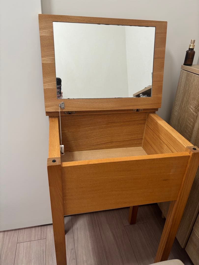 無印良品　ドレッサー　椅子付き　(オーク材)