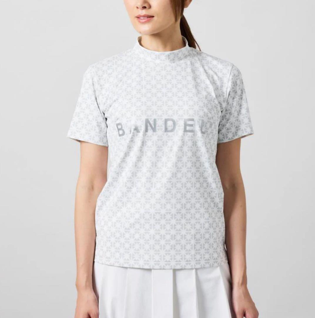【新品・タグ付き】BANDELレディース モックネック ホワイト×グレー M