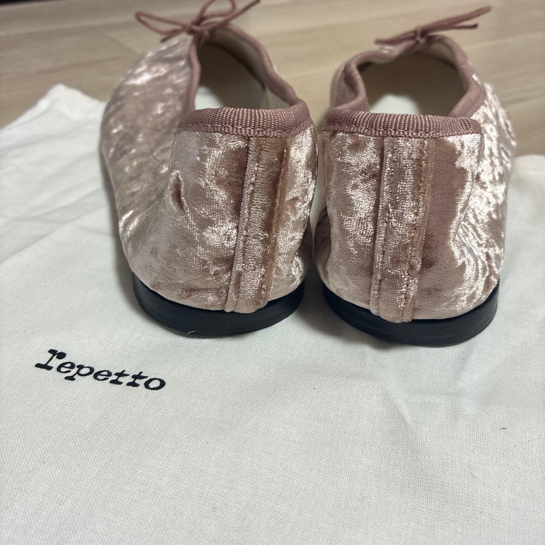 repetto ベルベット バレエシューズ ピンク