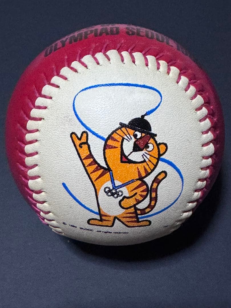 【希少】ソウルオリンピック 野球 記念ボール ベースボール　ミニバット 台座付き