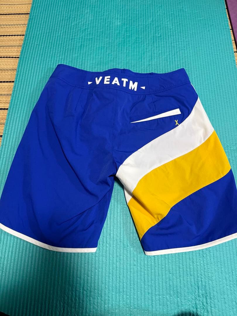 X-VEATM Sサイズ 水着ショートパンツ ブルー/ホワイト/イエロー　付録有
