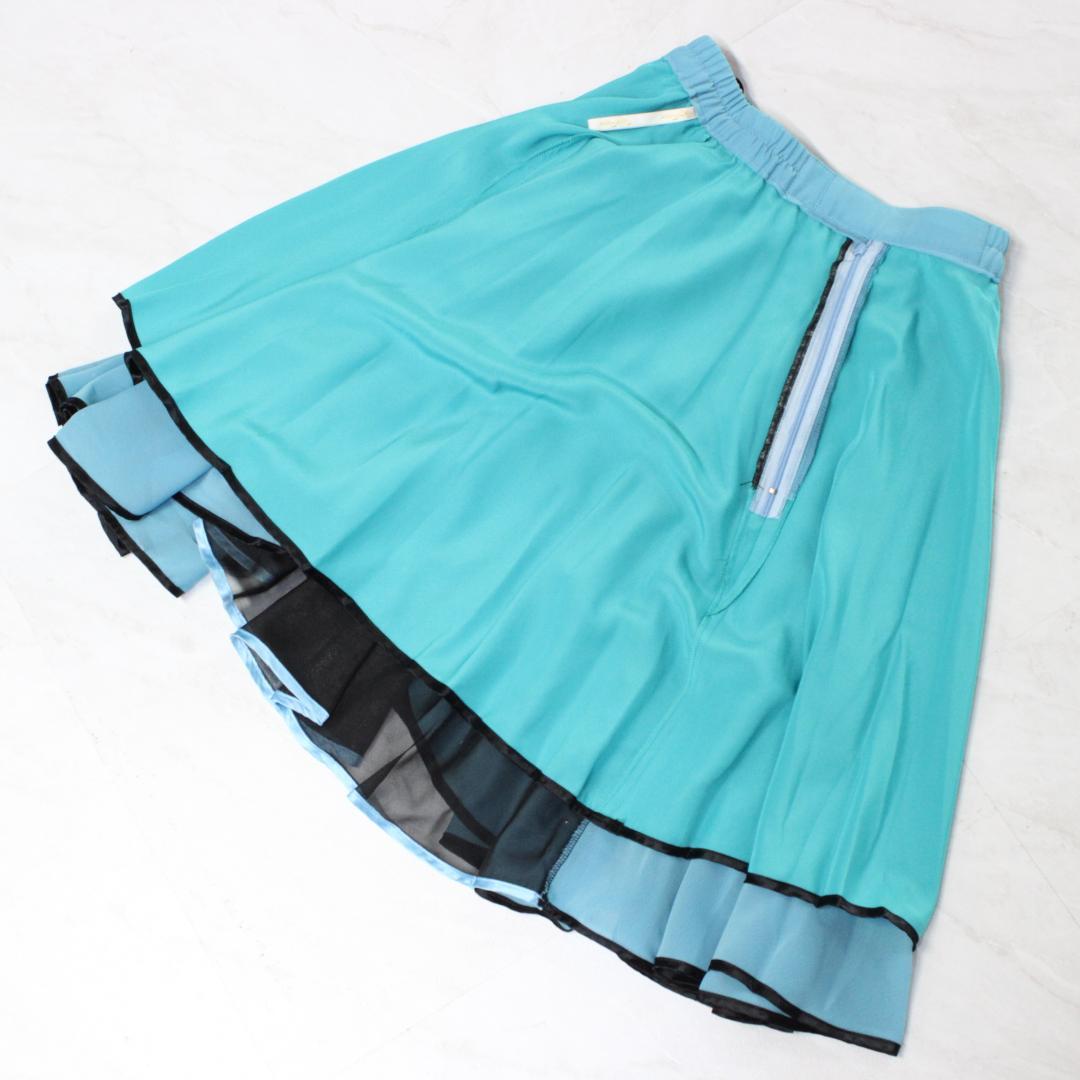 【美品 社交ダンス衣装】スカート Bright Proceed 水色 かわいい