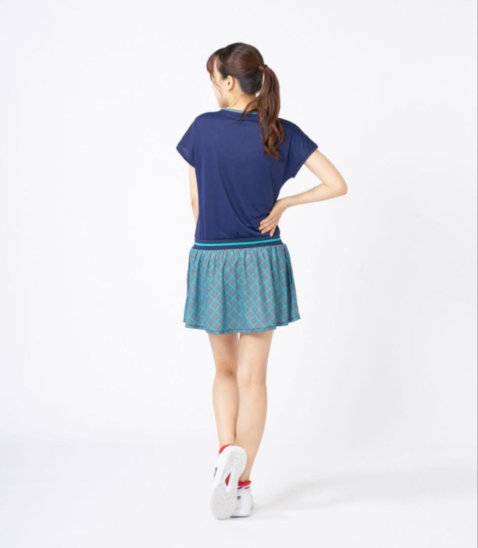No.604 FILA 着痩せなエレガントワンピ★ダークミント✩.*˚★L★