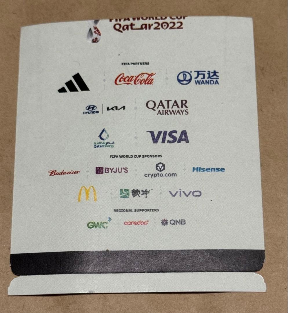 サッカーW杯カタール大会　メディアプレスチケット　準決勝　フランスvsモロッコ