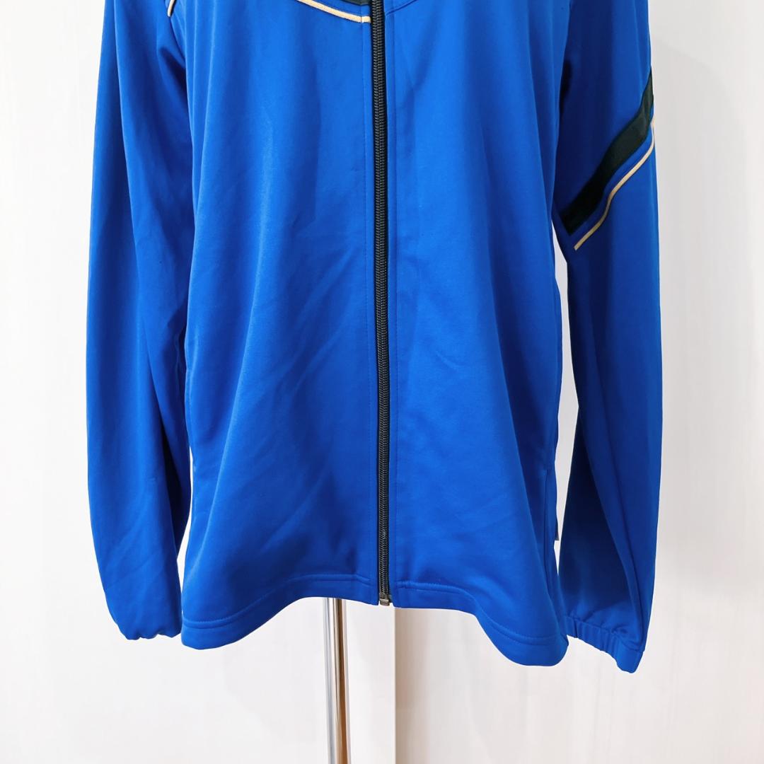 【美品】　ミズノ　ワンポイントロゴサッカージップアップトラックジャケットブルー