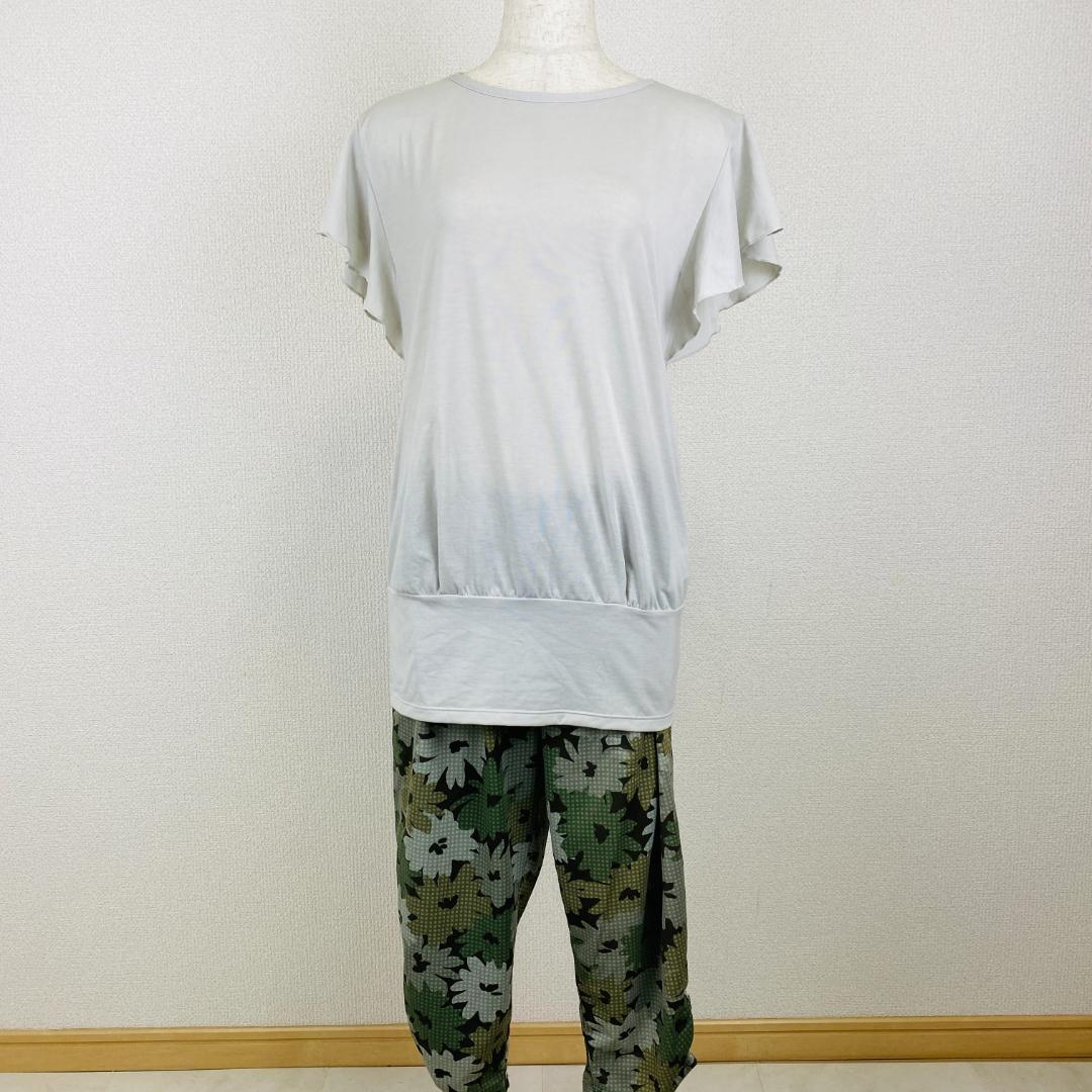 美品 DANSKIN セットアップ グレーカーキ M/L 0238-A