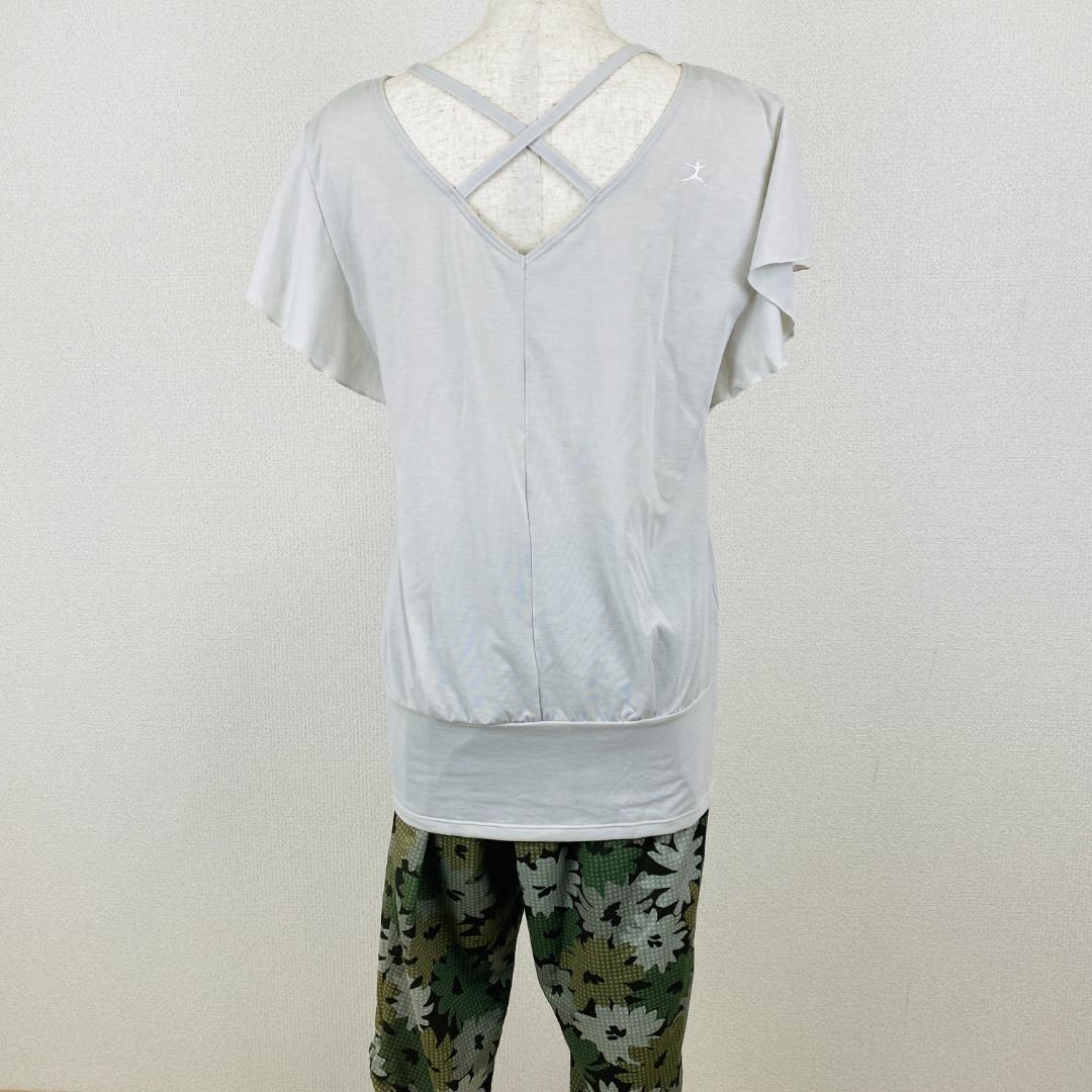 美品 DANSKIN セットアップ グレーカーキ M/L 0238-A