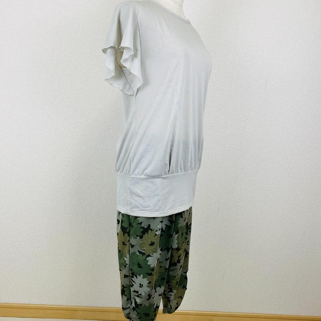 美品 DANSKIN セットアップ グレーカーキ M/L 0238-A