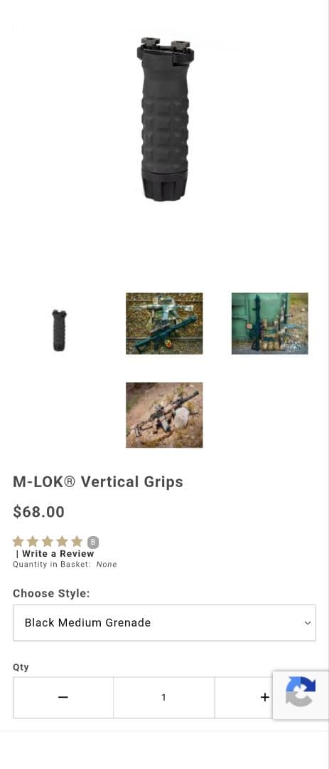【実物】M-LOK Vertical Grip ブラック