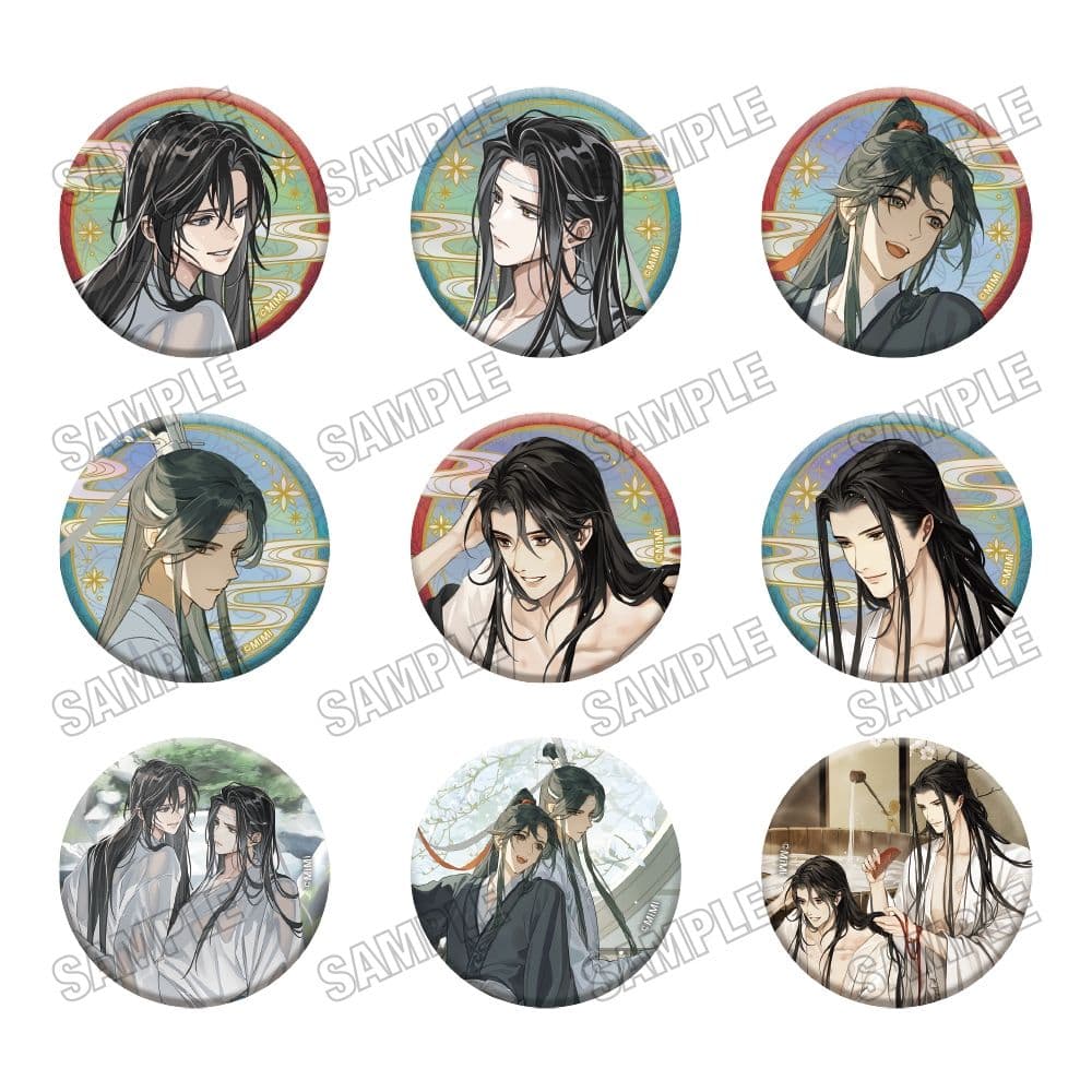 魔道祖師 愛恋万象 缶バッジAB 特典 イラストカード 魏無羨 藍忘機 忘羨