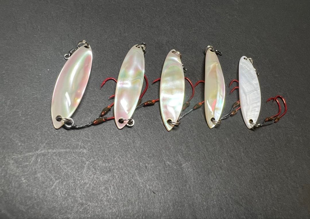 ハンドメイドシェルスプーン夜光貝　池蝶貝5点セット　レイクトローリング