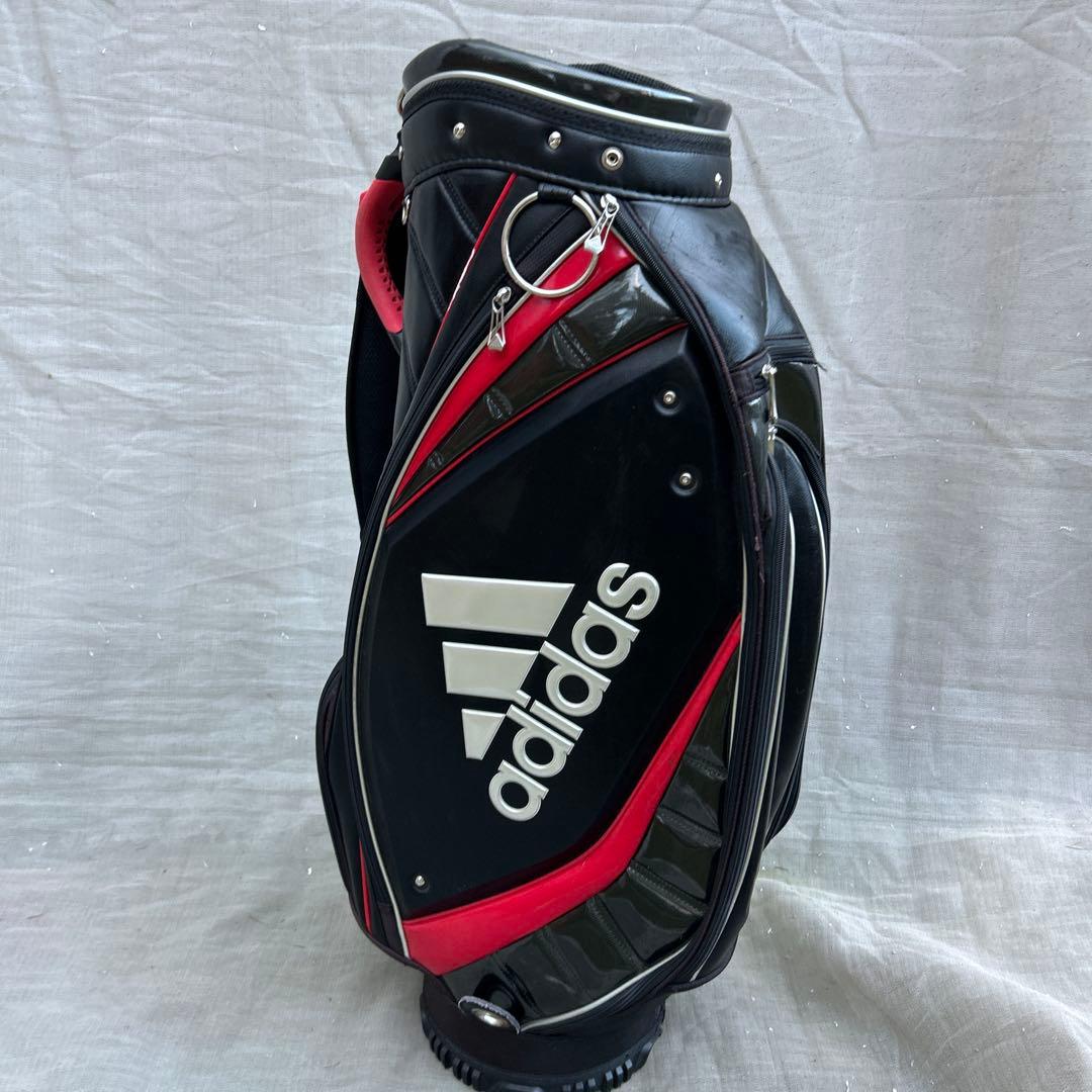 アディダスadidas ゴルフバッグ キャディーバッグ 黒 赤